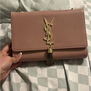 Yves Saint Laurent Pink Crossbody Bag with Gold Hardware